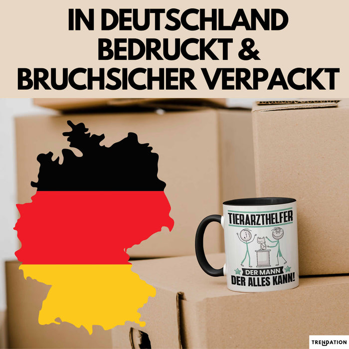Tierarzthelfer Tasse Geschenk für Tierarzthelfer Der Mann Der Alles Kann Geschenkidee zum Geburtstag Schwarz Trendation