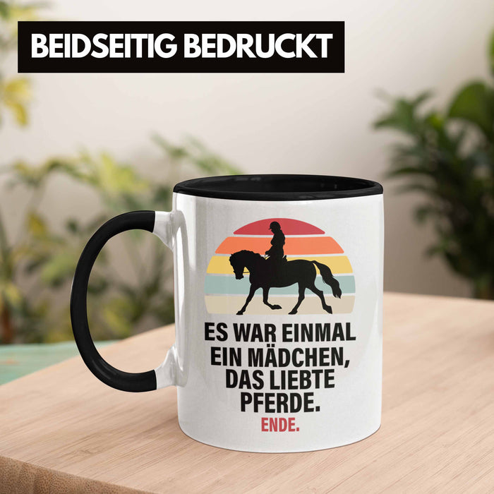 Trendation - Pferde Tasse Lustig Reiterin Geschenk Pferde Geschenke Mädchen Pferdeliebhaber Schwarz Trendation