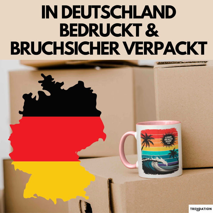 Los Angeles LA Kalifornien USA Tasse Geschenk Lustige Geschenkidee Spruch Retro Surfen Rosa Trendation