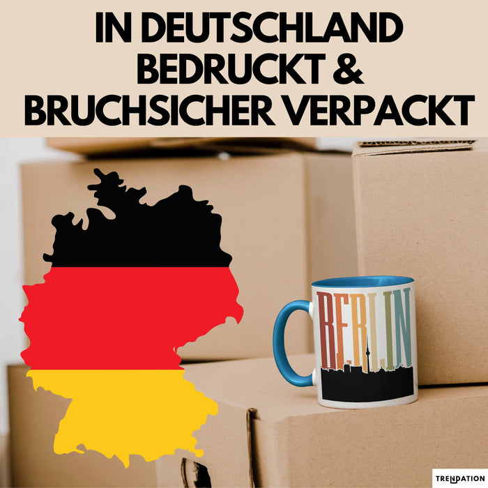 Berlin Tasse Geschenk Horizont Hauptstadt Stadt Spruch Geschenkidee Blau Trendation