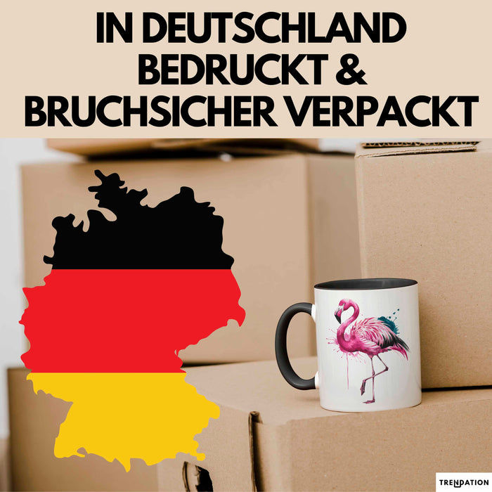 Flamingo Tier Tasse Geschenk Lustige Geschenkidee Spruch Schwarz Trendation
