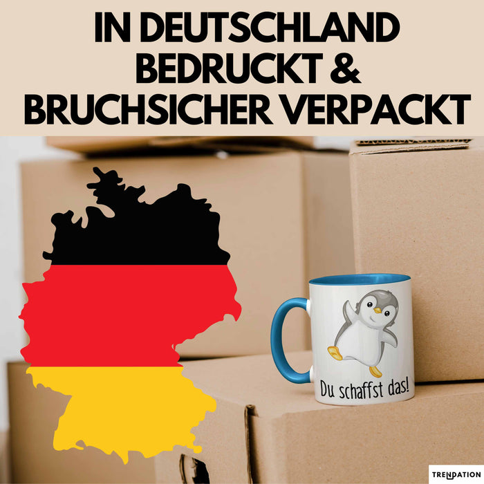 Mut Lustige Tasse Geschenk Süßer Pinguin Design Kaffeebecher Blau Trendation