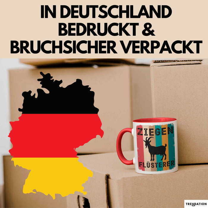 Ziegenbauer Ziegen Tier Tasse Geschenk Lustige Geschenkidee Spruch Ziegen Flüsterer Rot Trendation