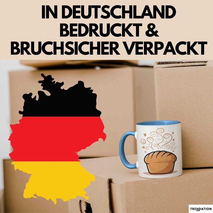 Brotbäcker Tasse Geschenkidee für Teigknet Fan Blau Trendation