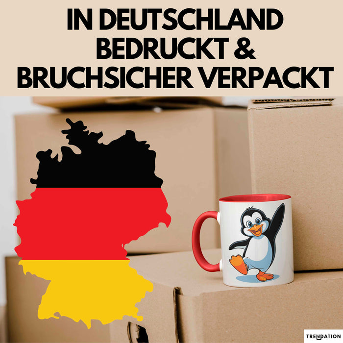 Pinguin Tier Tasse Geschenk Lustige Geschenkidee Spruch Rot Trendation