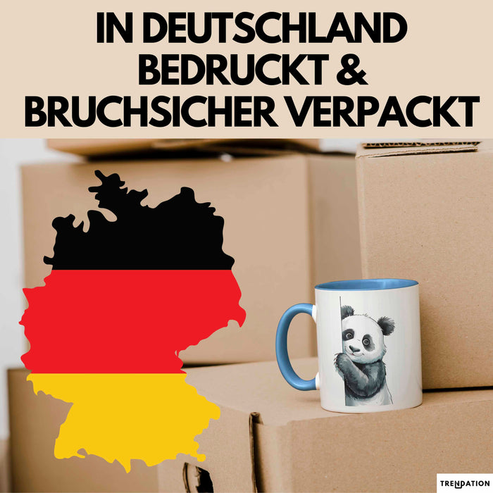 Süßer Panda Tasse Geschenk Lustige Geschenkidee Spruch Blau Trendation