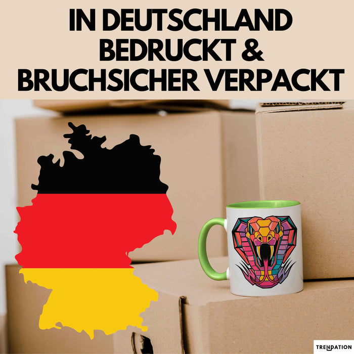 Reptil Schlange Tier Tasse Geschenk Lustige Geschenkidee Spruch Grün Trendation