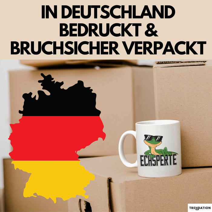Reptil Leopardgecko Echse Tasse Geschenk Lustige Geschenkidee Spruch Echsperte Weiß Trendation