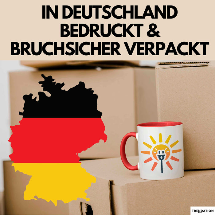 Solarenergie Fan Tasse Geschenkidee für Erneuerbare Energie Rot Trendation