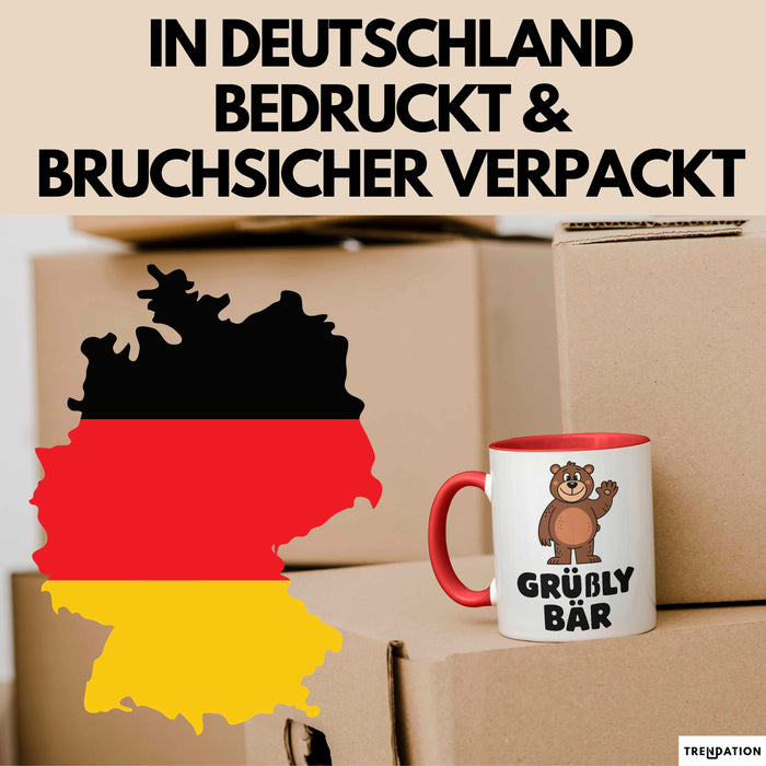 Bär Tierliebhaber Tasse Geschenk Lustige Geschenkidee Spruch Grüßly Bär Rot Trendation