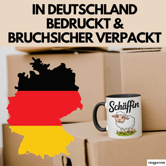 Schaf Tier Bauer Tasse Becher Geschenk Lustige Geschenkidee Spruch Schäffin Trendation