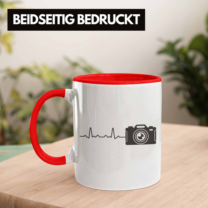 Trendation - Fotograf Tasse Zubehör Fotografie Geschenk Fotografieren Kaffeetasse Geschenkideen Lustiger Spruch Rot Trendation