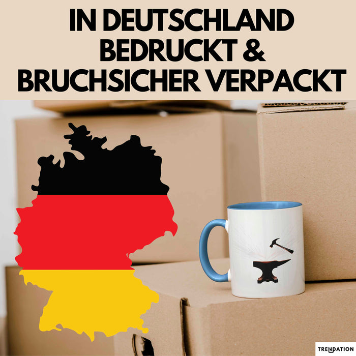 Schmied Tasse Geschenk Lustige Geschenkidee Spruch Für Metall Arbeiter Blau Trendation