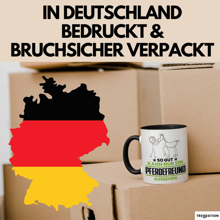 Pferdefreund Geschenk Tasse So Gut Kann Nur Ein Pferdefreund Aussehen Geschenkidee Kaffee-Becher Schwarz Trendation