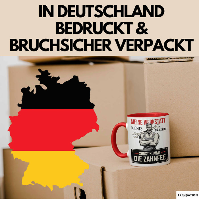Handwerker Tasse Geschenk Fass Nichts In Der Werkstatt An Rot Trendation