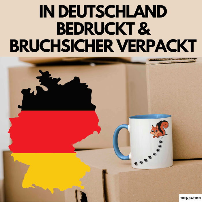 Eichhörnchen Tierliebhaber Tasse Geschenk Lustige Geschenkidee Spruch Blau Trendation