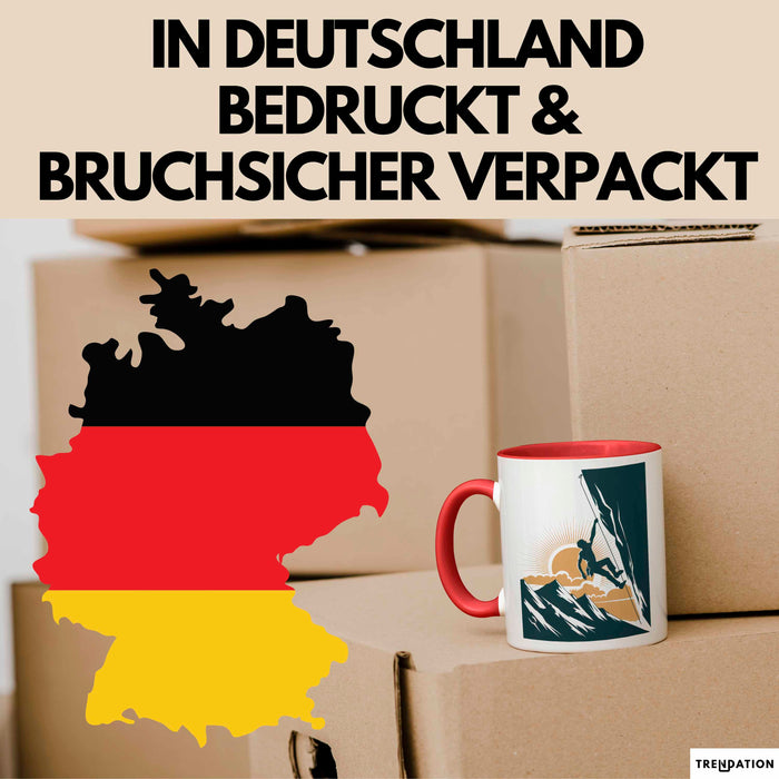 Kletterer Tasse Geschenkidee für Abenteuersuchende Rot Trendation