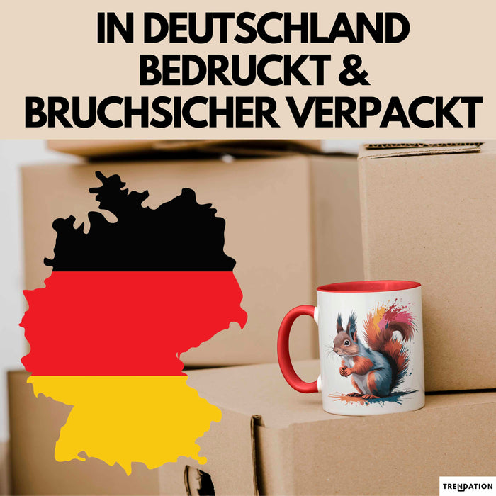Eichhörnchen Tierliebhaber Tasse Geschenk Lustige Geschenkidee Spruch Rot Trendation