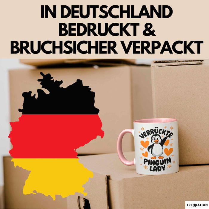 Pinguin Tier Tasse Geschenk Lustige Geschenkidee Spruch Verrückte Pinguin Lady Rosa Trendation