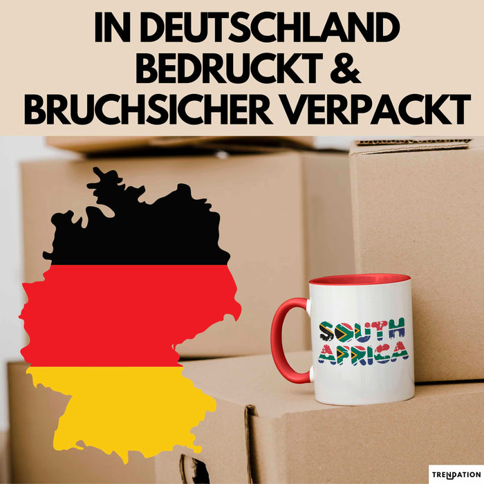 Südafrika Flagge Südafrikanisch Tasse Geschenk Lustige Geschenkidee Spruch Rot Trendation