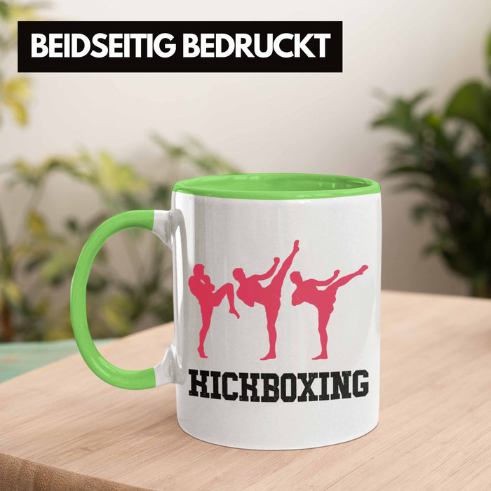 Kickboxing Tasse Geschenk Kampfsportler Geschenkidee Geburtstag Weihnachten Grün Trendation