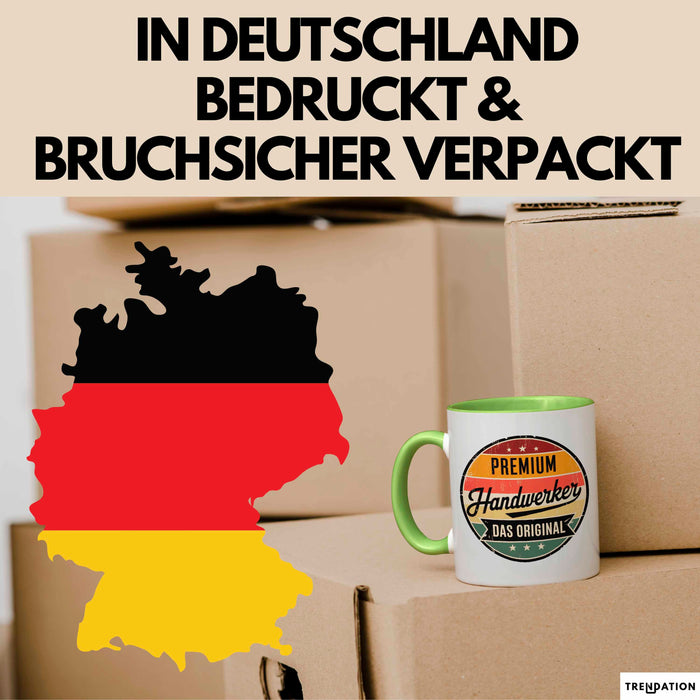 Zimmermann Holz Tischlerei Tasse Geschenk Lustige Geschenkidee Spruch Premium Handwerker Das Original Grün Trendation