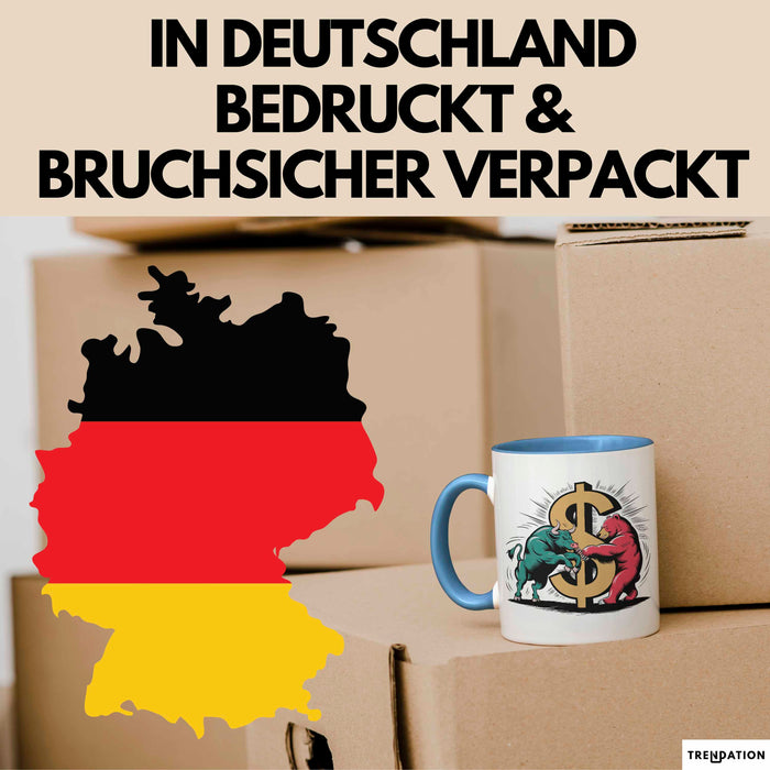 Börsenhändler Tasse Geschenkidee für Wall Street Fans Blau Trendation