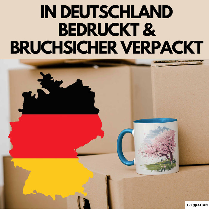 Frühlingszeit Tasse Geschenkidee für Naturliebhaber Blau Trendation