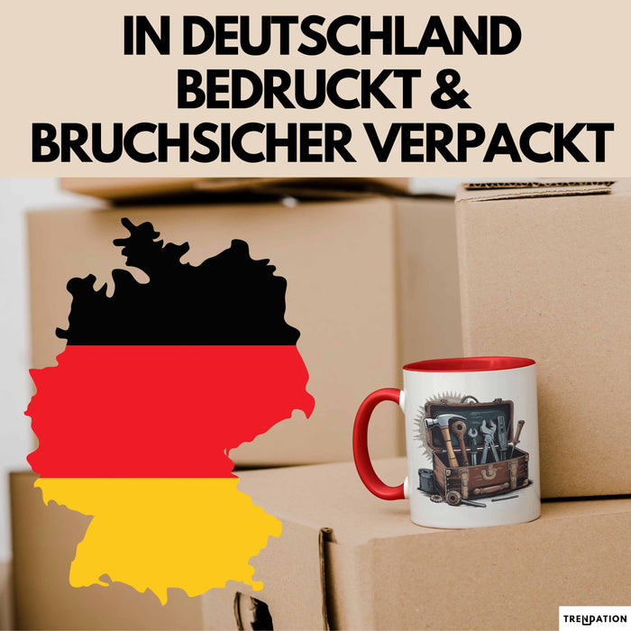 Handwerker Tasse Geschenkidee für Reparaturexperten Rot Trendation