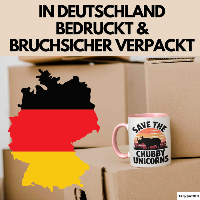 Nashorn Tasse Geschenk Lustige Geschenkidee Spruch Rettet Die Moppeligen Einhörner Rosa Trendation