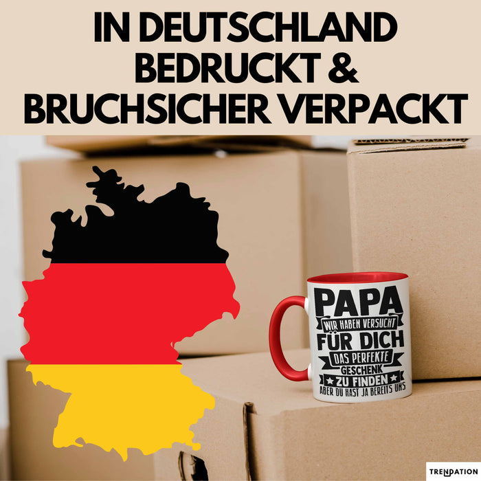 Papa Tasse Geschenk Von Kindern Sohn Tochter Vater Geschenkidee Zum Vatertag Wir Haben Versucht Für Dich Das Rot Trendation