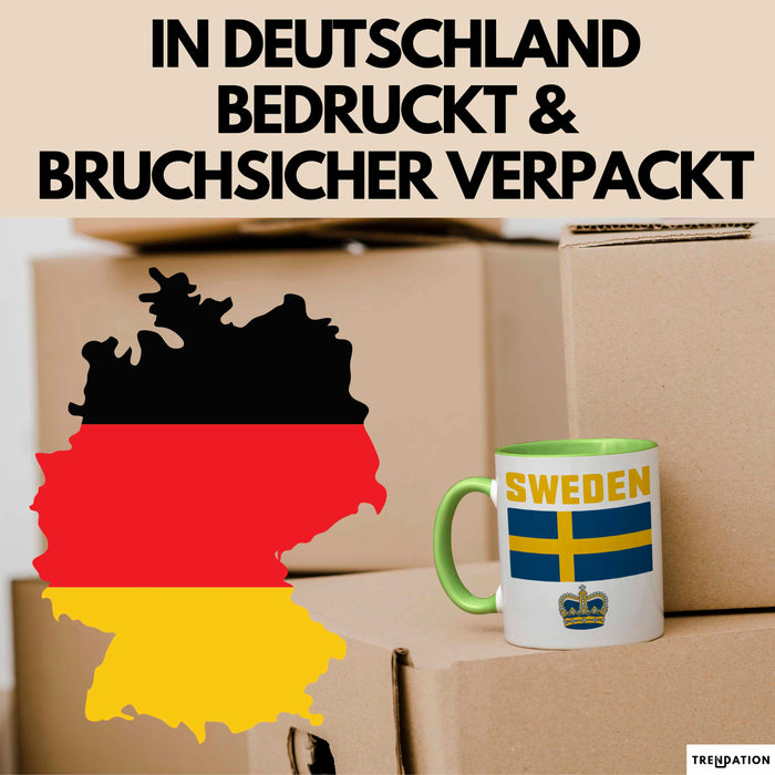 Schweden Skandinavien Schwedisch Tasse Geschenk Lustige Geschenkidee Spruch Grün Trendation