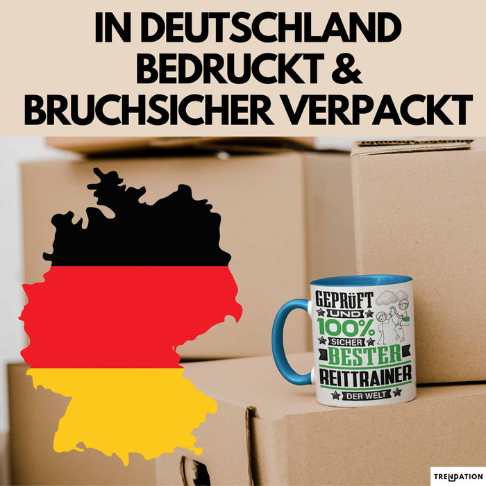 Reittrainer Geschenk Lustiger Spruch für Reittrainer Geschenkidee Bester Reittrainer Der Welt Blau Trendation