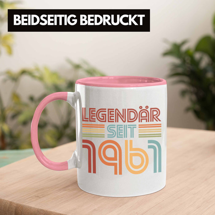 Trendation - 60. Geburtstag Tasse Frau Männer Geschenk 60er Geschenkidee 60 Mutter Vater Mann Frauen Lustig Geschenke Deko Rosa Trendation