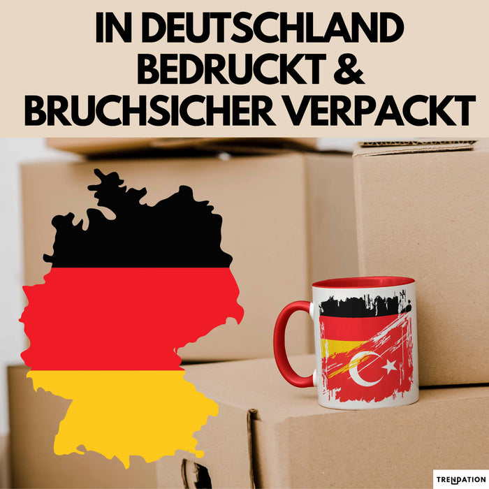 Türkei Deutschland Flagge Halb Deutscher Halb Türke Fußball Germany 2025 Europa Turkey Rot Trendation