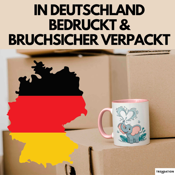 Elefantenliebhaber Tasse Geschenkidee für Wildtier Fans Rosa Trendation