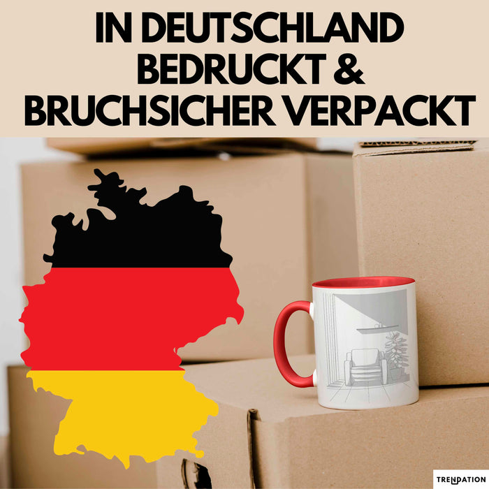 Minimalistischer Dekorateur Tasse Geschenk Lustige Geschenkidee Spruch Für Klare Räume Liebhaber Rot Trendation