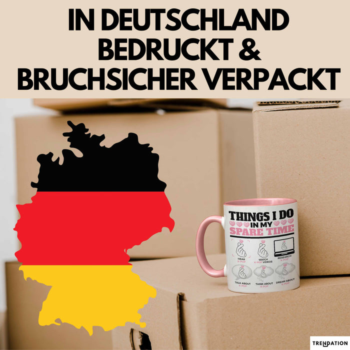 KPop Tasse Geschenk Spare Time Finger Heart Grafik Geschenkidee Rosa Trendation