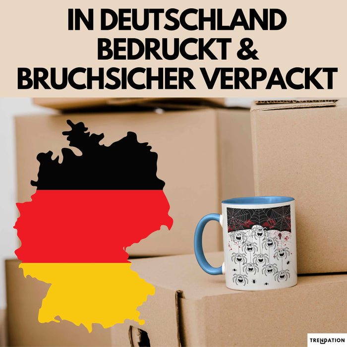 Spinne Vogelspinne Tier Tasse Geschenk Lustige Geschenkidee Spruch Blau Trendation