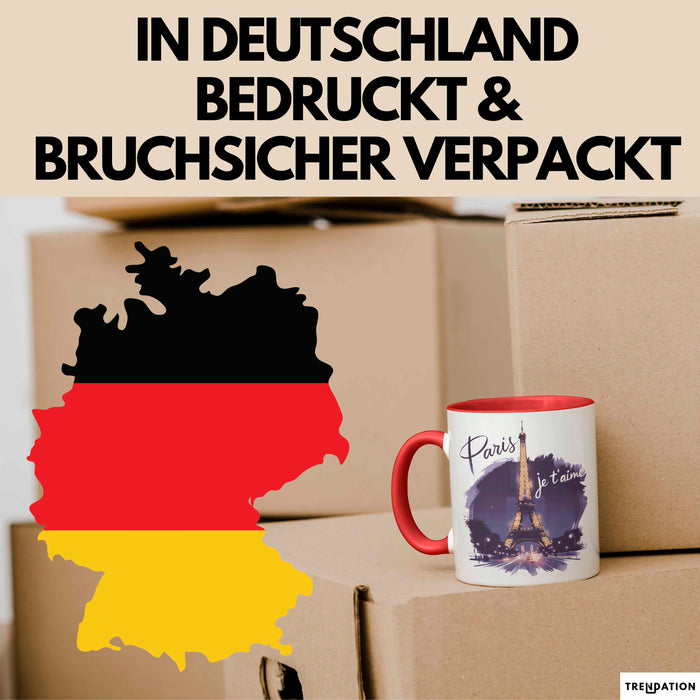 Frankreich Paris Eiffelturm Tasse Geschenk Lustige Geschenkidee Spruch Rot Trendation