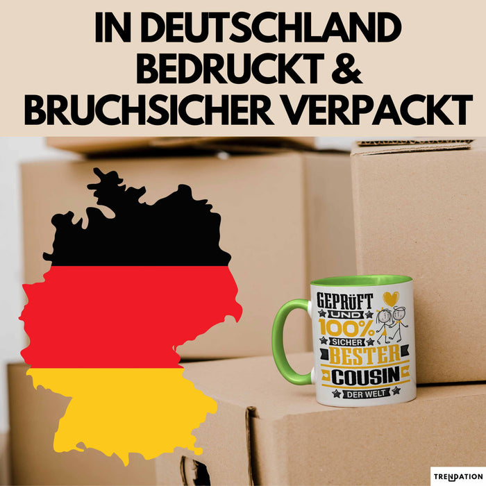 Cousin Geschenk Lustiger Spruch für Cousin Geschenkidee Bester Cousin Der Welt Grün Trendation