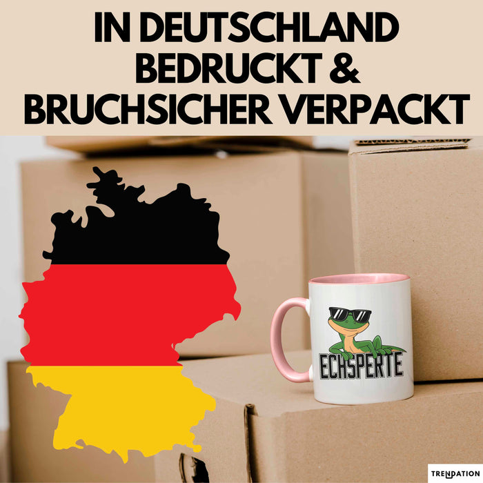 Reptil Leopardgecko Echse Tasse Geschenk Lustige Geschenkidee Spruch Echsperte Rosa Trendation