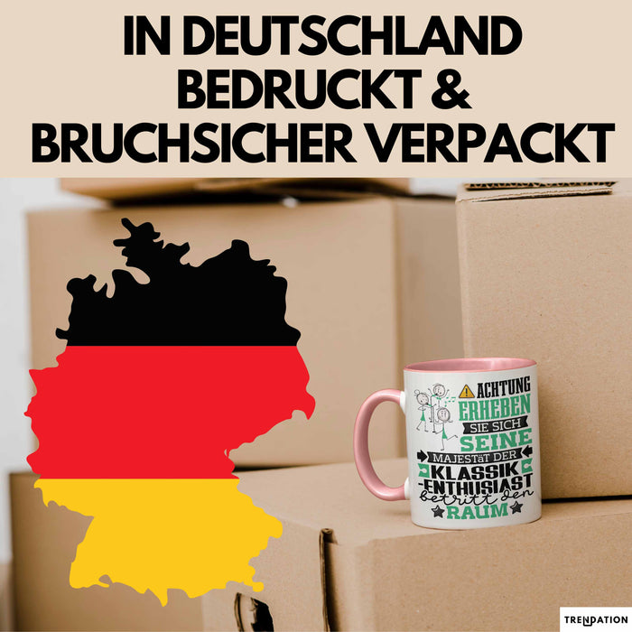 Klassik-Enthusiast Geschenk Tasse Lustiger Spruch Erheben Sie Sich Der Klassik-Enthusiast Betritt den Raum Rosa Trendation