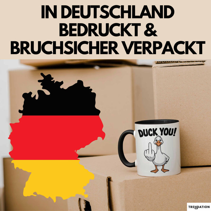 Ente Tier Tasse Geschenk Lustige Geschenkidee Spruch Duck You Trendation