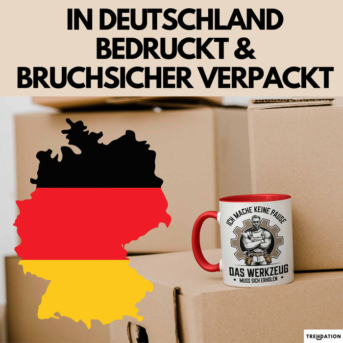 Handwerker Tasse Geschenk Werkzeug Braucht Erholung Geschenk Rot Trendation