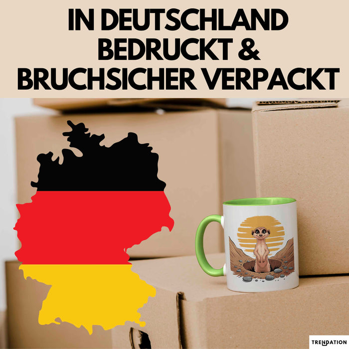 Erdmännchen Tier Tasse Geschenk Lustige Geschenkidee Spruch Grün Trendation