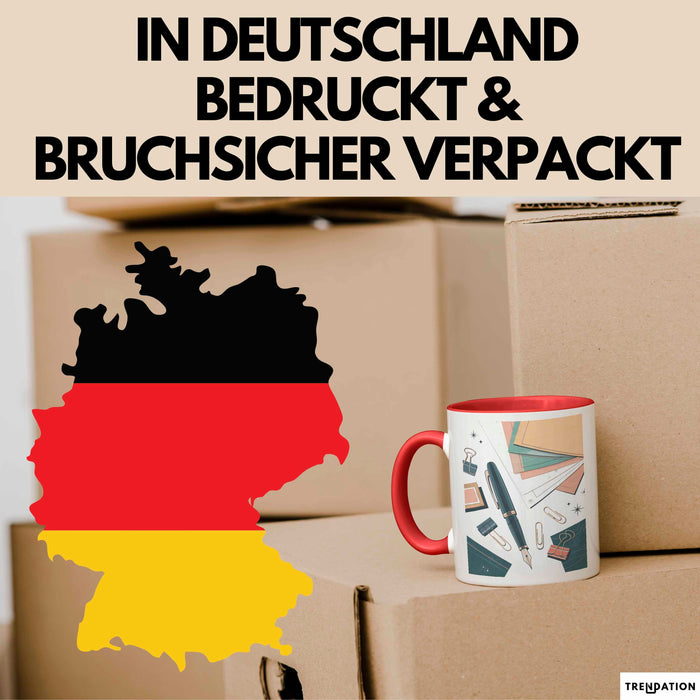 Schreibwaren Nerd Tasse Geschenk Lustige Geschenkidee Spruch Für Papier Liebhaber Rot Trendation