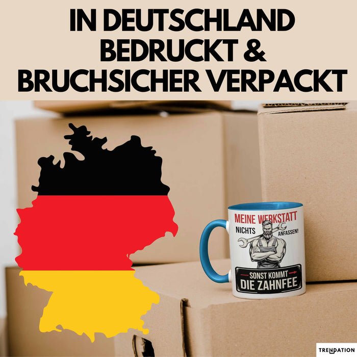 Handwerker Tasse Geschenk Fass Nichts In Der Werkstatt An Blau Trendation