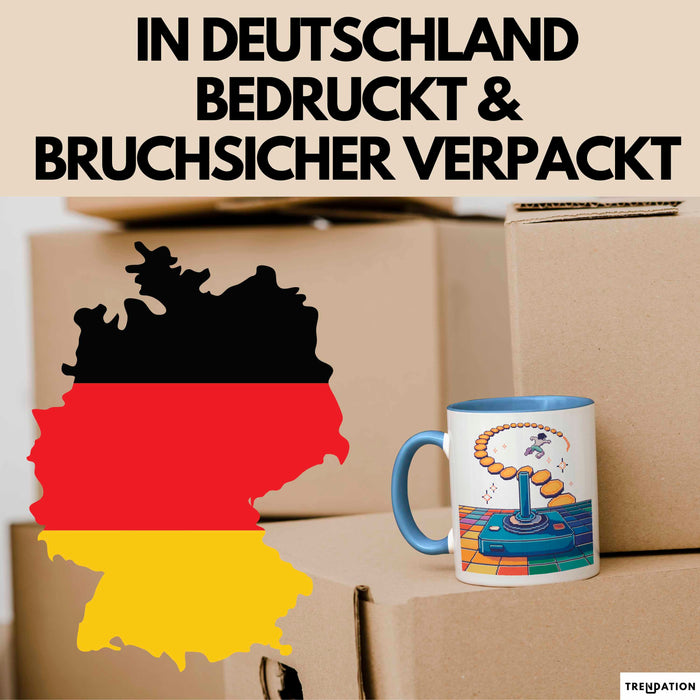 Retro Gamer Tasse Geschenk Lustige Geschenkidee Spruch Für Oldschool Spieler Blau Trendation