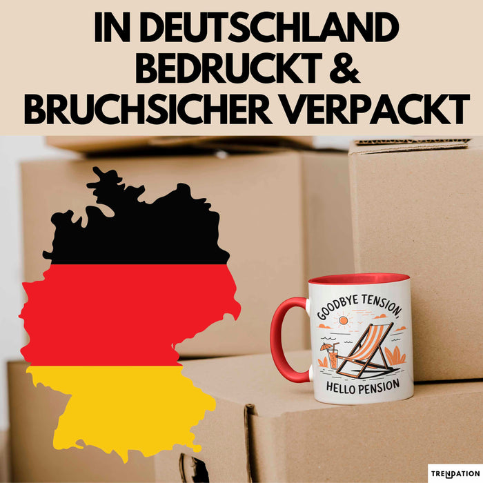 Ruhestand Tasse Geschenk Lustige Geschenkidee Spruch Für Entspanntes Leben Liebhaber Rot Trendation